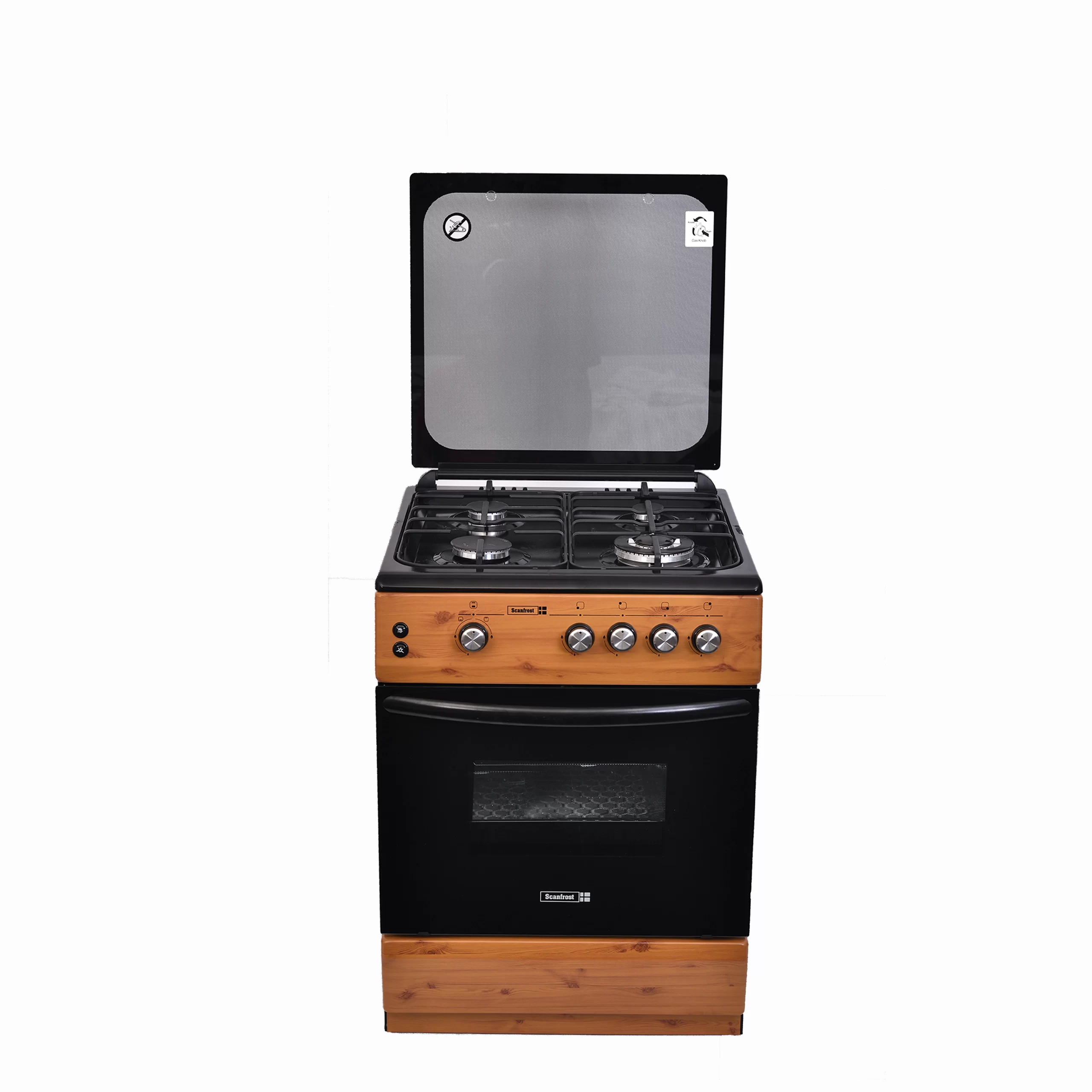 Scanfrost 60 x 60 CM Gas cooker | 4 Gas Burner ( 1 WOK) - CK6402NG