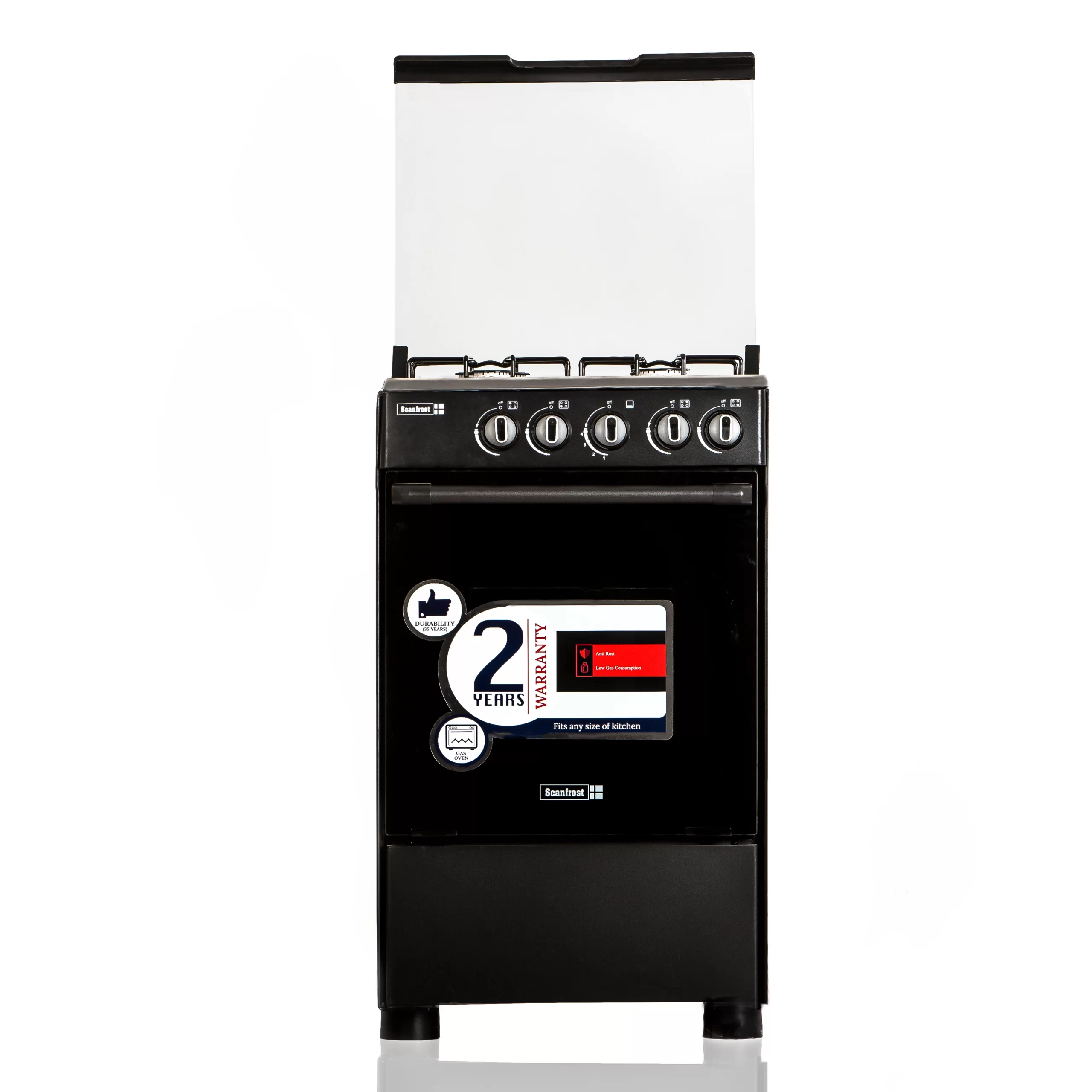 Scanfrost 50 x 55 CM Gas cooker | 4 Gas Burners | Black- SFC5402B