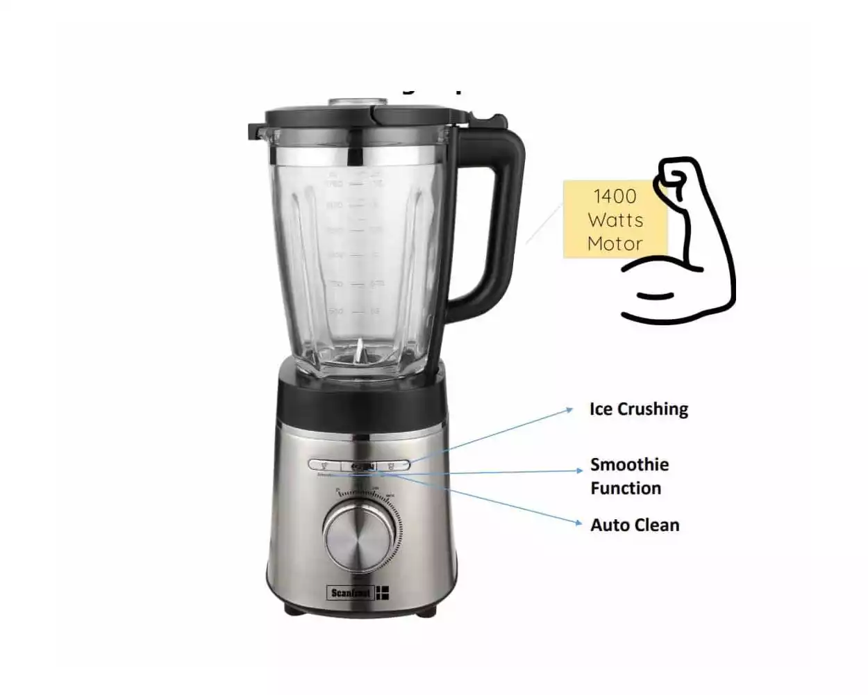 Scanfrost Blender - Smoothie maker | Ice crusher | Pulse function