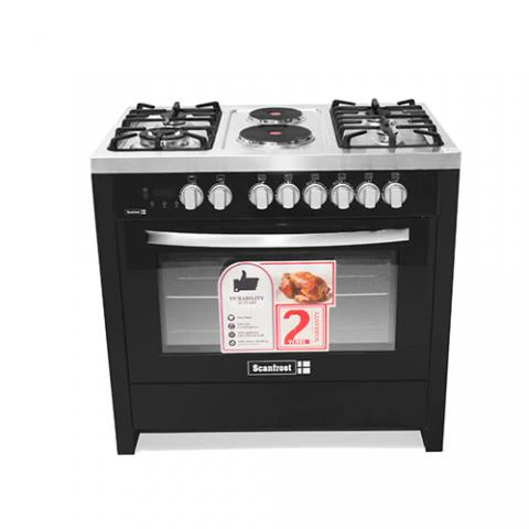 Scanfrost 90x60 Gas cooker | 4 Gas Burner + 2 Electric Hotplate - SFC9423SS - Image 2