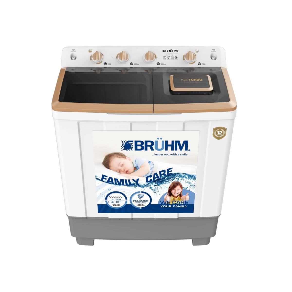 Bruhm 11kg Twin Tub Semi-Automatic Washing Machine – (BWT-110H)
