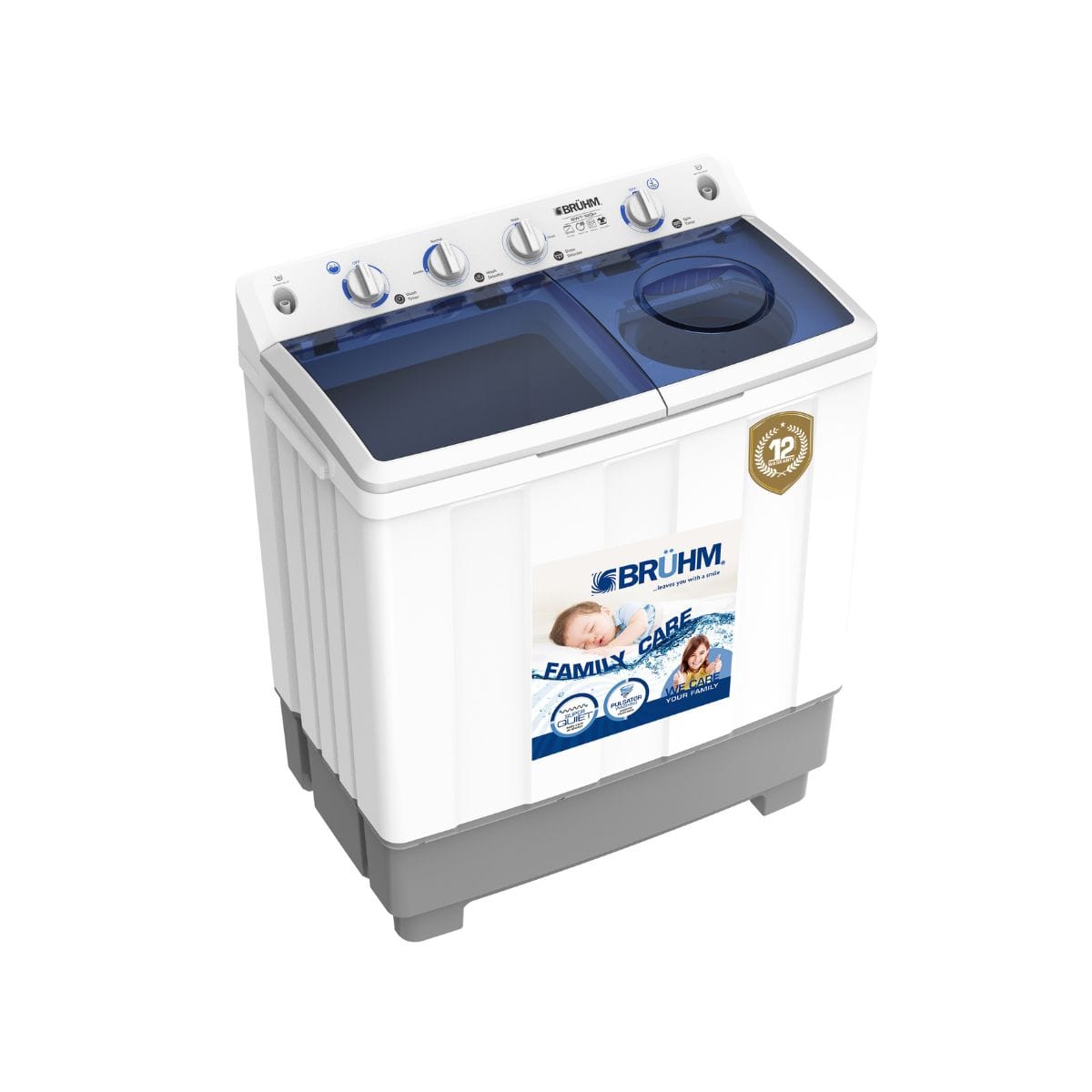 Bruhm 12kg Twin Tub Semi-Automatic Washing Machine – (BWT-120H) - Image 2