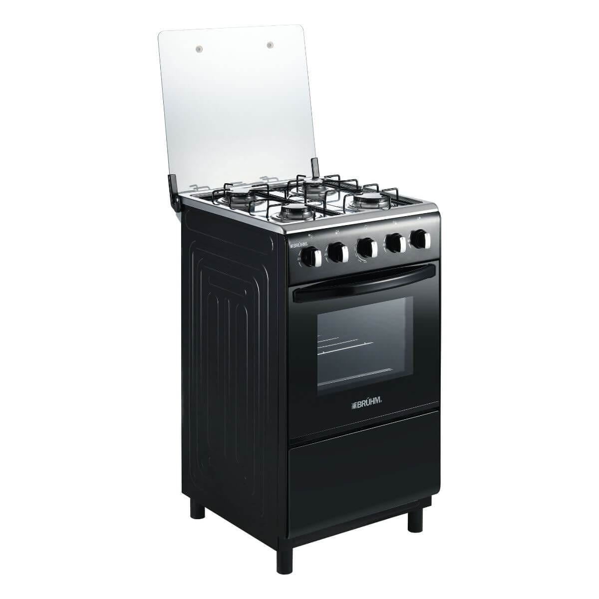 Bruhm 50x55 Gas Cooker | 4 Gas Burners Oven | Black - Image 5