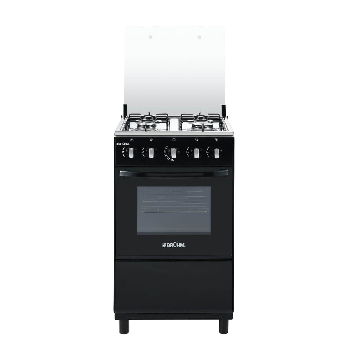 Bruhm 50x55 Gas Cooker | 4 Gas Burners Oven | Black - Image 3