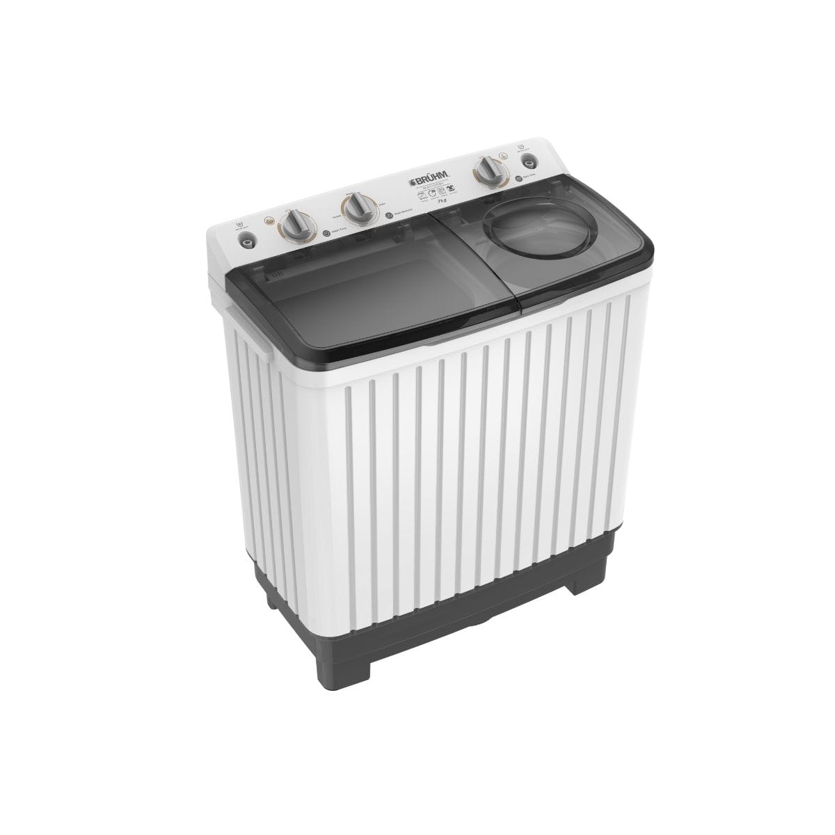 Bruhm 8kg Twin Tub Semi-Automatic Washing Machine – (BWT-080H) - Image 3