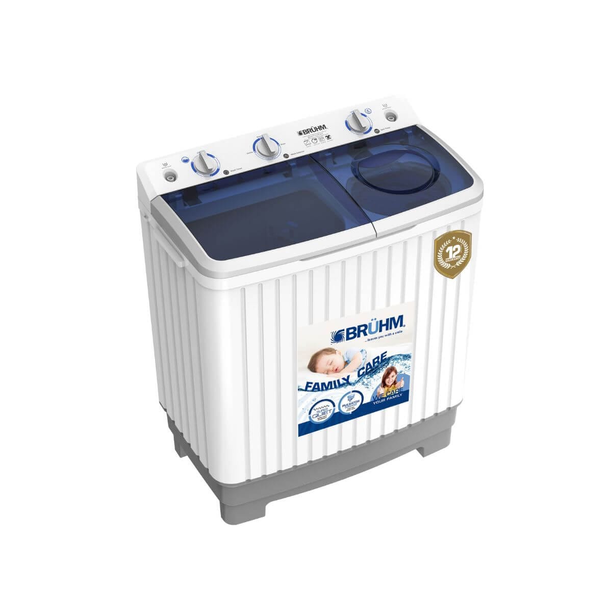 Bruhm 7kg Twin Tub Semi-Automatic Washing Machine – (BWT-070H) - Image 3