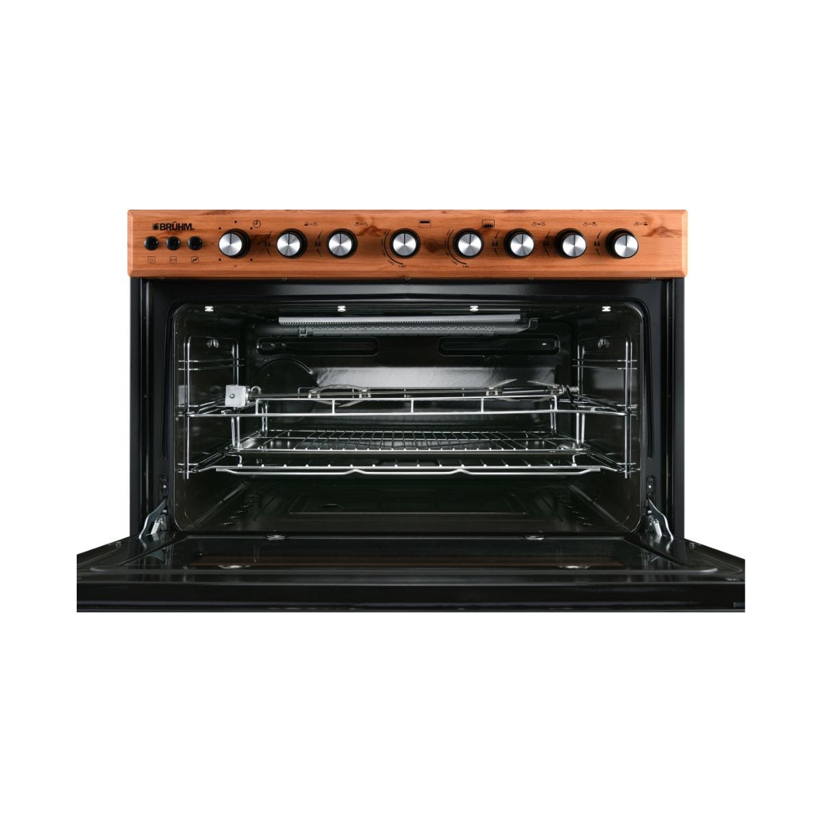 Bruhm 90x60 Gas Cooker | 5 Gas Burners | Wooden Finish (BGC-9650IN) - Image 5