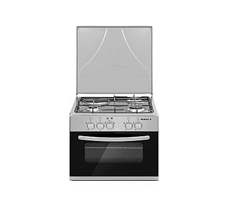 Maxi Gas Cooker 50x50CM (3 burners+1 electric Hotplate) Inox – with Oven and Grill - Image 2