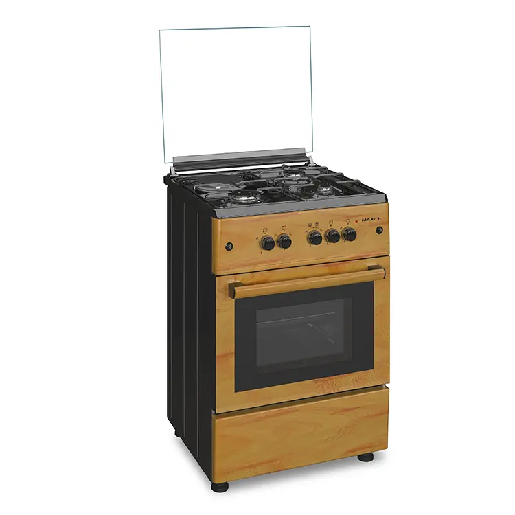 Maxi Gas Cooker 60x60cm (3 Burner+1 Electric hotplate) – IGL Wood Finish