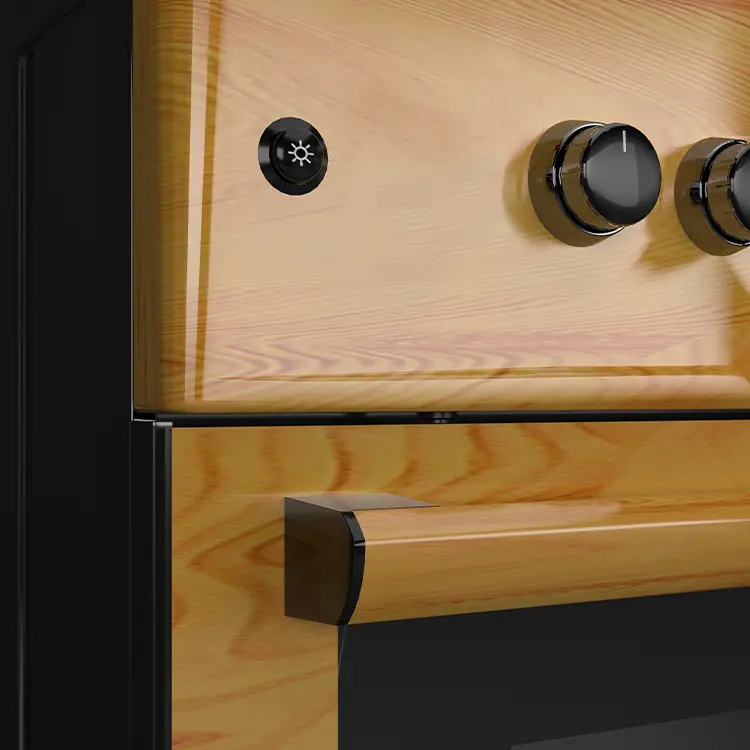 Maxi Gas Cooker 60x60cm (3 Burner+1 Electric hotplate) – IGL Wood Finish - Image 2