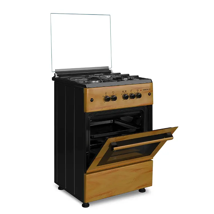Maxi Gas Cooker 60x60cm (3 Burner+1 Electric hotplate) – IGL Wood Finish - Image 5