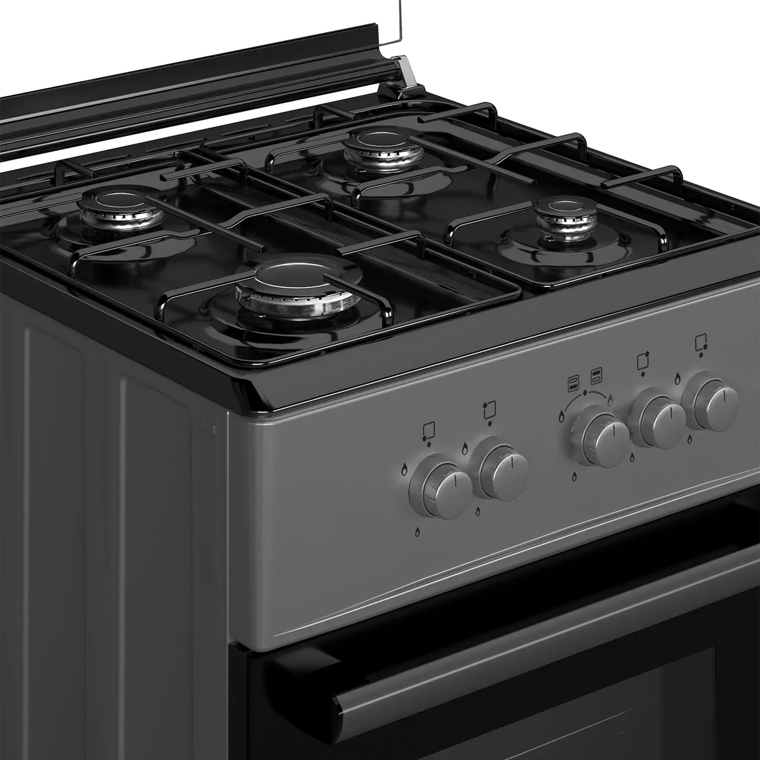 Maxi Gas Cooker 60x60 - 4 Burners Black & Grey (BASIC Grey) – with Oven & Grill - Image 3