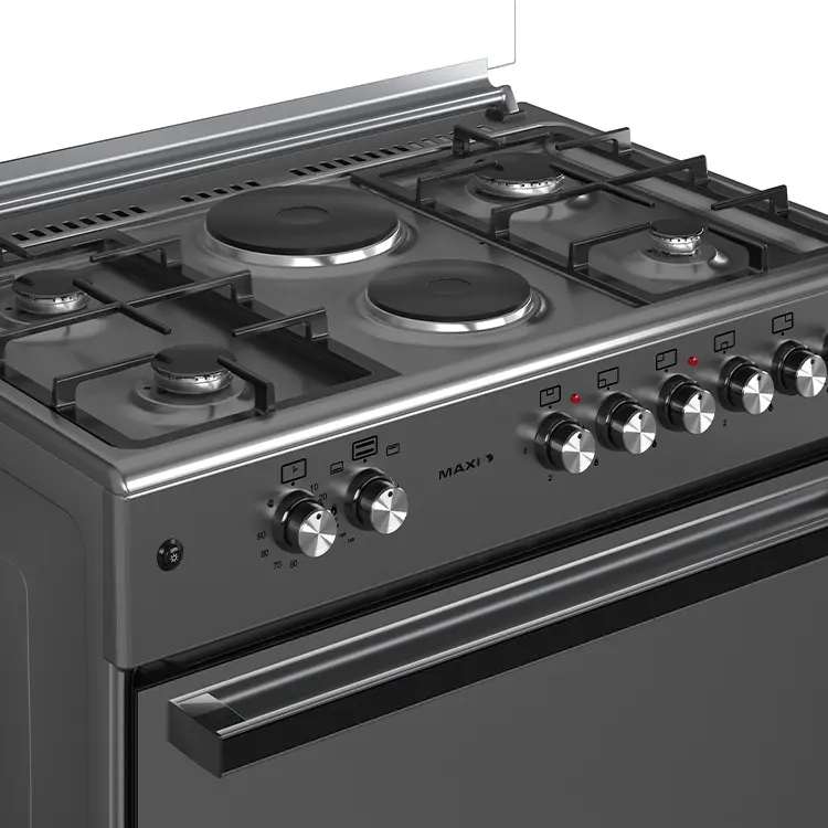 Maxi Gas Cooker 60x90CM (4 Gas + 2 Electric Burners) Matte Inox TR - Image 3