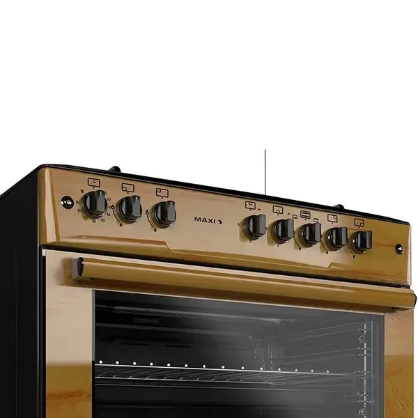 Maxi Gas Cooker 60x90CM (4+2 Electric Burners) Wood Finish – with Oven and Grill - Image 3