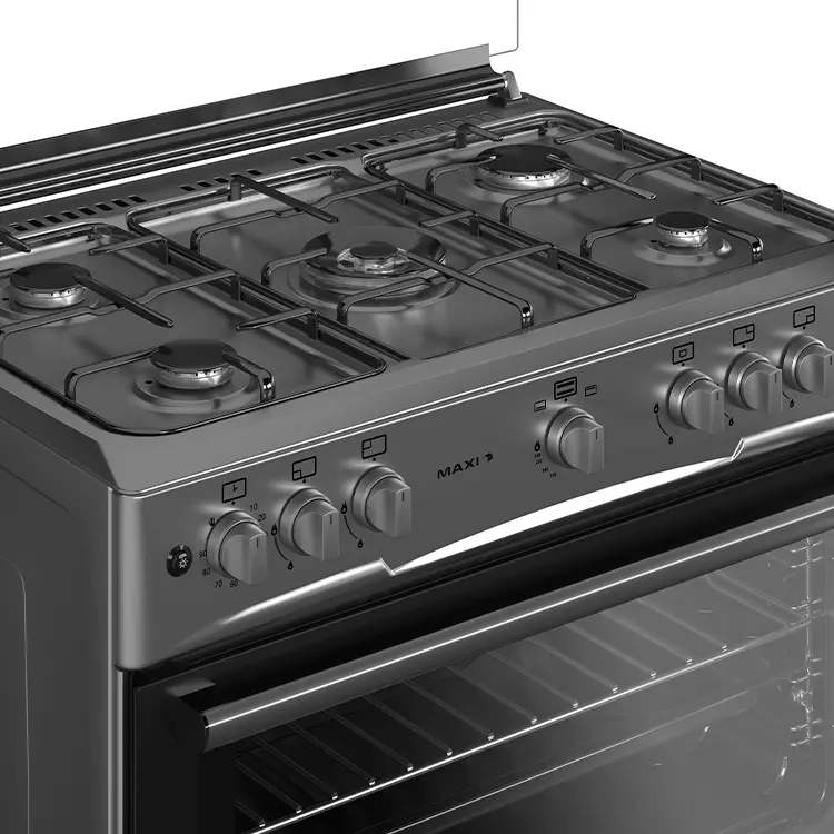 Maxi Gas Cooker 60x90 cm - 5 Burners - Inox – Oven with Grill - Image 2