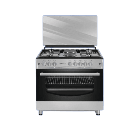 Maxi Gas Cooker 60x90CM (4 Gas + 2 Electric Burners) Black & Grey