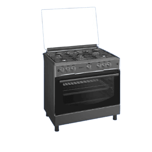 Maxi Gas Cooker 60x90 cm - 5 Burners - Inox – Oven with Grill
