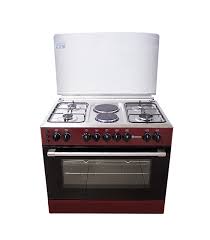 Haier Thermocool - MADAME 904G2E OG-9842 - Gas Cooker | 4 Gas 2 Elect Burners | BURGUNDY