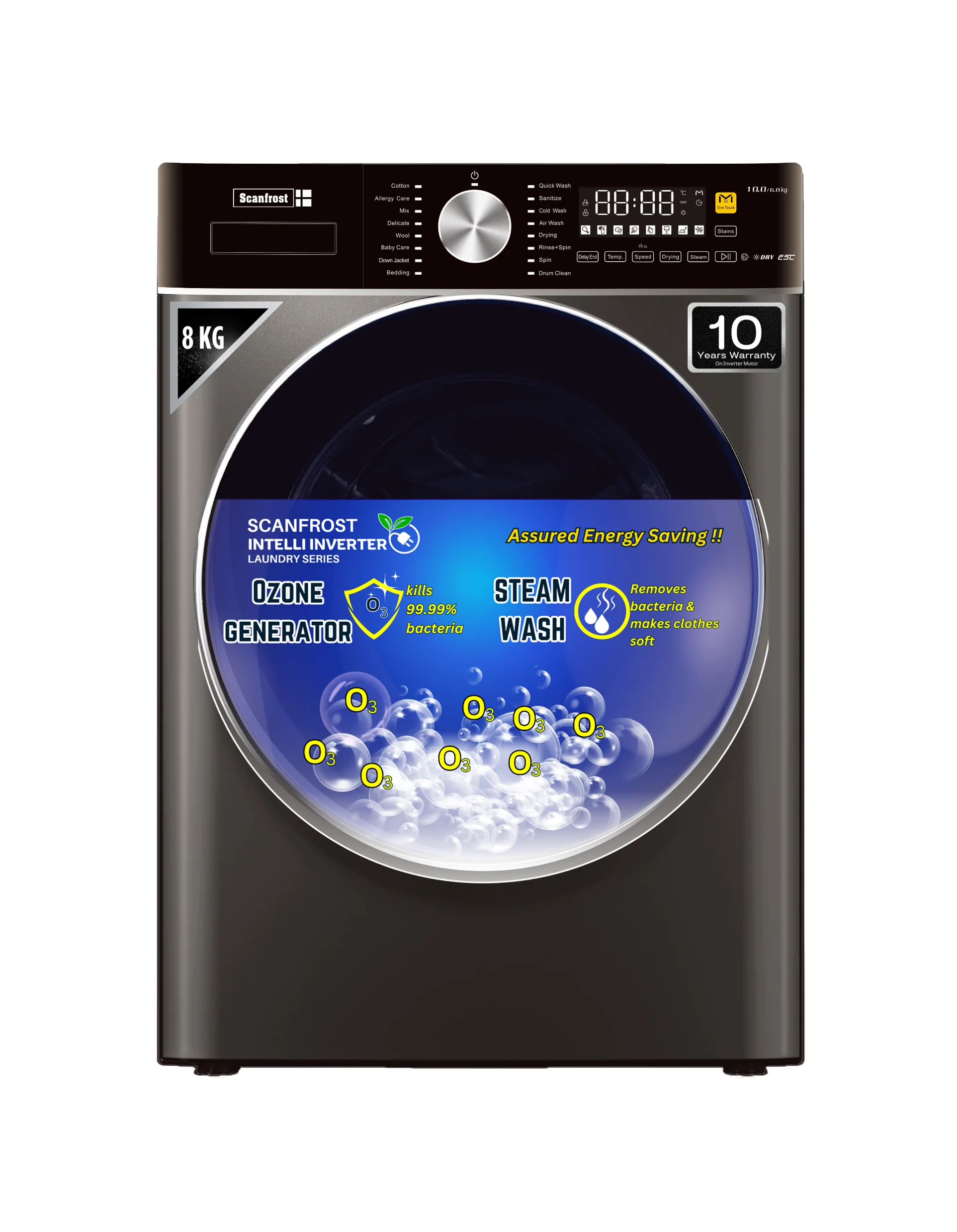Scanfrost Washing Machine 8Kg | SFWMFL8000INVME